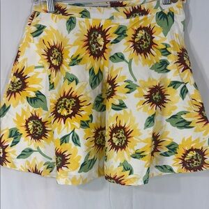 American Apparel Sunflower Print Mini Skirt - Yellow and Green